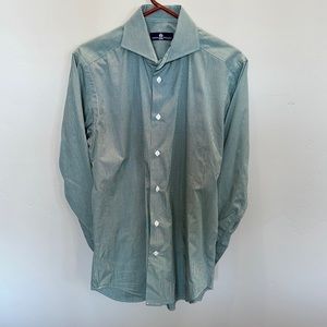 ITALIAN Eredi Pisano - Men’s Designer Dress Shirt - Size 15.5 - Green